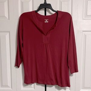 Jones New York sport cotton knit maroon top shirt size 2X